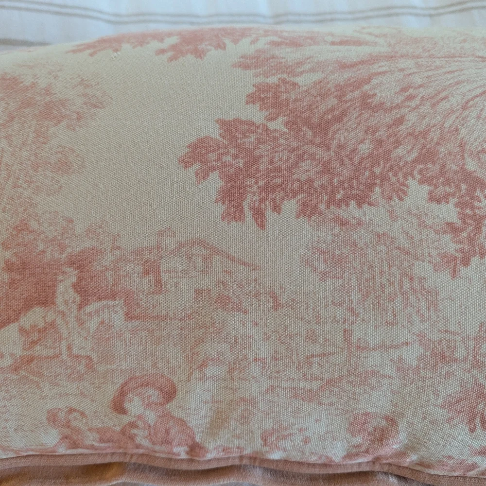 magashoni home pink toile throw accent pillow